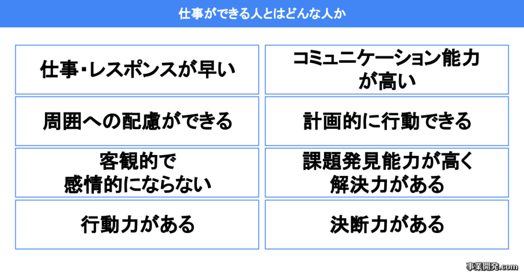 仕事ができる人とはどんな人か