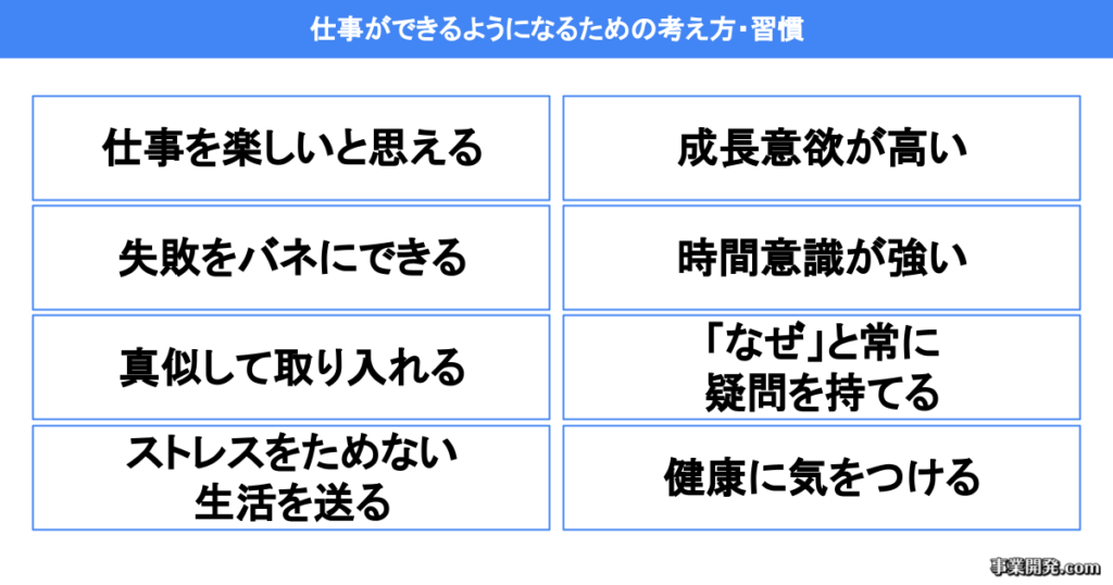 仕事ができるようになるための考え方・習慣