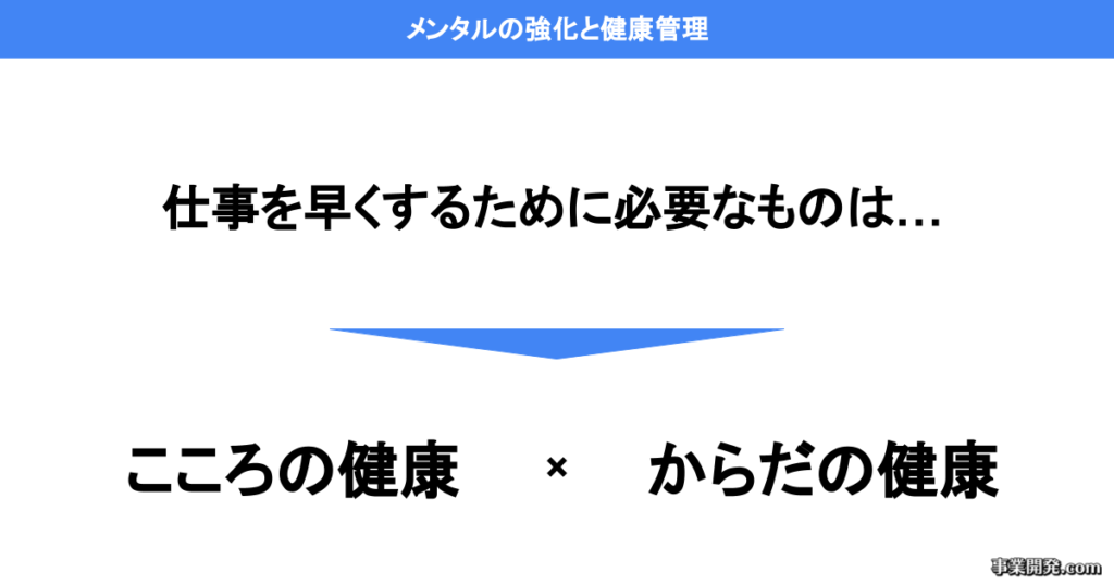 メンタルの強化と健康管理